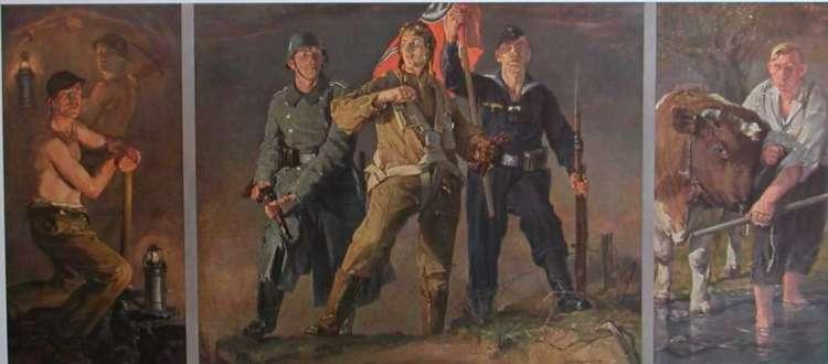 (Figure 15) Hans Schmitz-Wiedenbruck - 'Workers, Soldiers, Farmer', (1940)