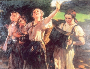 Leopold Schmutzler - 'Farm Girls Returning From the Fields', (1937)